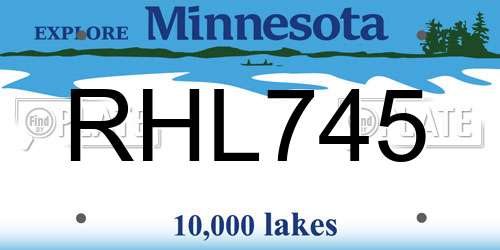 RHL745 Minnesota License Plate