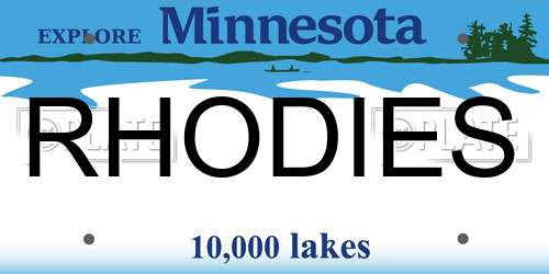 RHODIES Minnesota License Plate