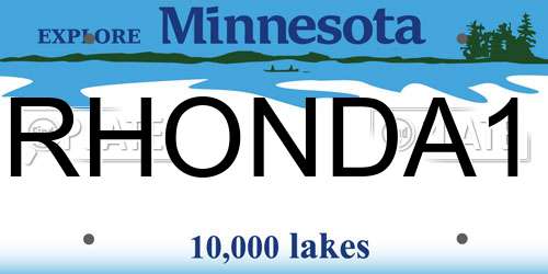 RHONDA1 Minnesota License Plate