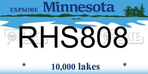 RHS808 Minnesota License Plate