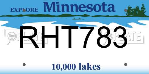 RHT783 Minnesota License Plate