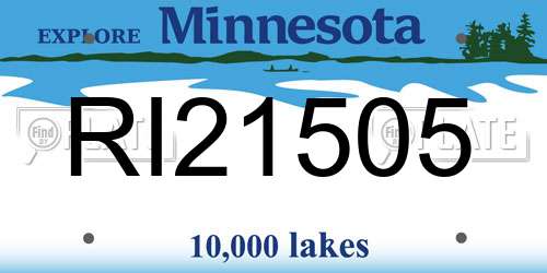 RI21505 Minnesota License Plate