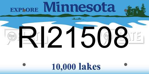 RI21508 Minnesota License Plate