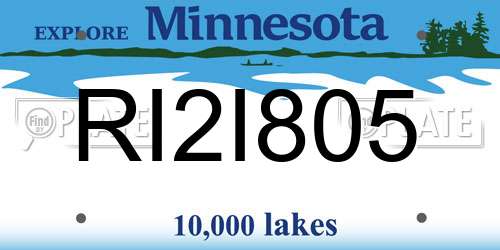 RI2I805 Minnesota License Plate