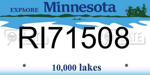 RI71508 Minnesota License Plate