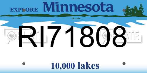 RI71808 Minnesota License Plate