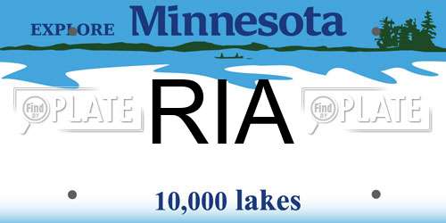 RIA Minnesota License Plate