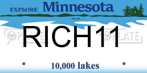 RICH11 Minnesota License Plate