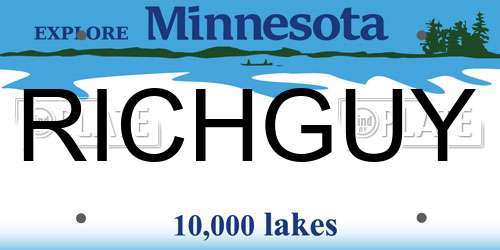 RICHGUY Minnesota License Plate