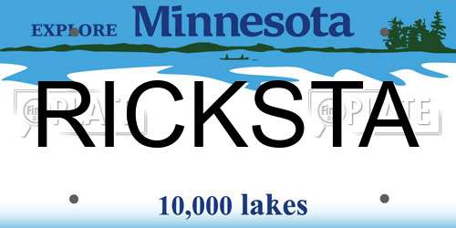 RICKSTA Minnesota License Plate