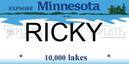 RICKY Minnesota License Plate