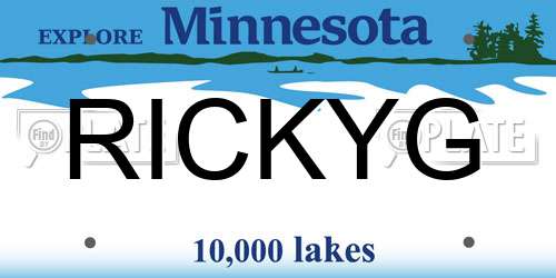 RICKYG Minnesota License Plate