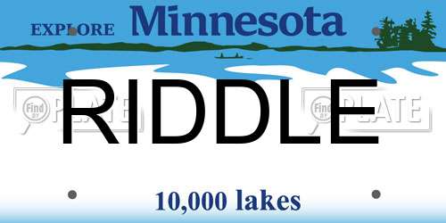 RIDDLE Minnesota License Plate