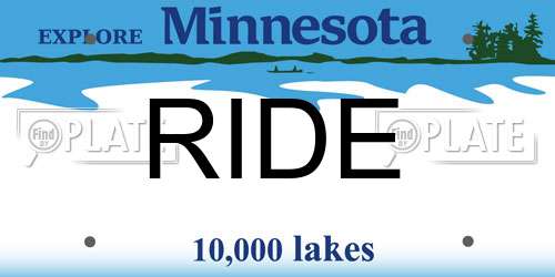 RIDE Minnesota License Plate