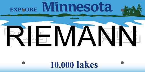RIEMANN Minnesota License Plate
