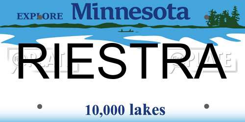 RIESTRA Minnesota License Plate