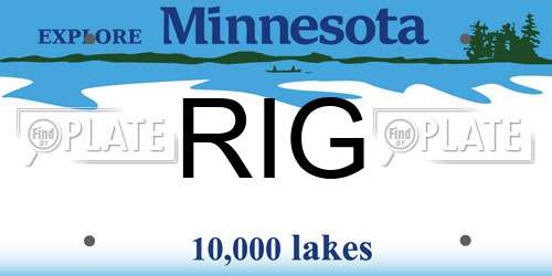 RIG Minnesota License Plate