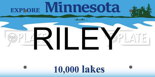 RILEY Minnesota License Plate