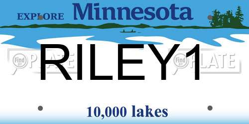 RILEY1 Minnesota License Plate