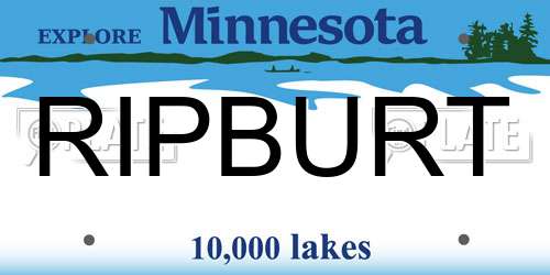 RIPBURT Minnesota License Plate