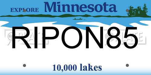 RIPON85 Minnesota License Plate