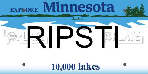 RIPSTI Minnesota License Plate