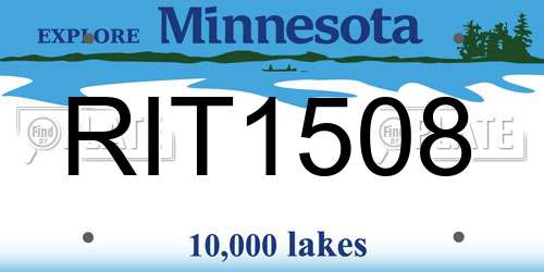 RIT1508 Minnesota License Plate