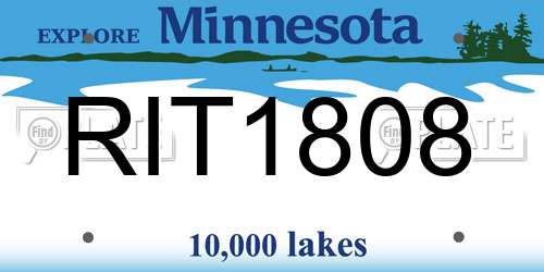RIT1808 Minnesota License Plate