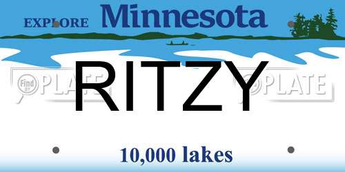 RITZY Minnesota License Plate