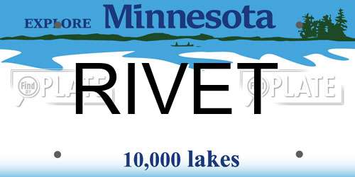 RIVET Minnesota License Plate