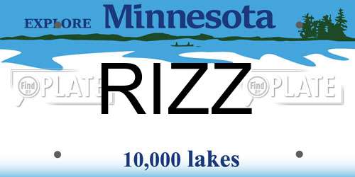RIZZ Minnesota License Plate