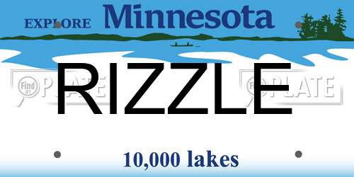 RIZZLE Minnesota License Plate