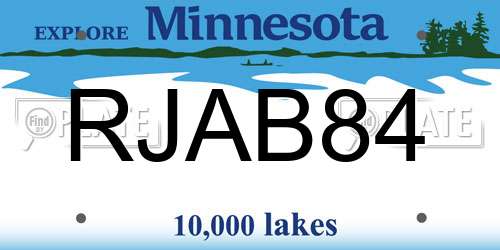 RJAB84 Minnesota License Plate