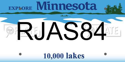 RJAS84 Minnesota License Plate