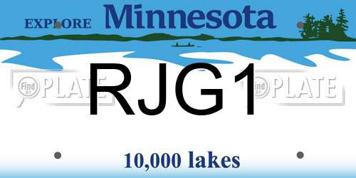 RJG1 Minnesota License Plate