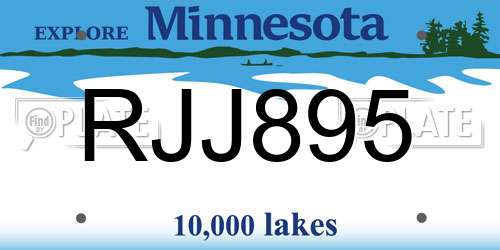 RJJ895 Minnesota License Plate
