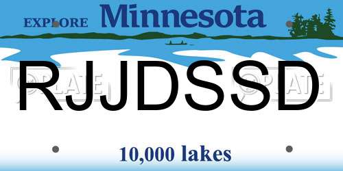 RJJDSSD Minnesota License Plate