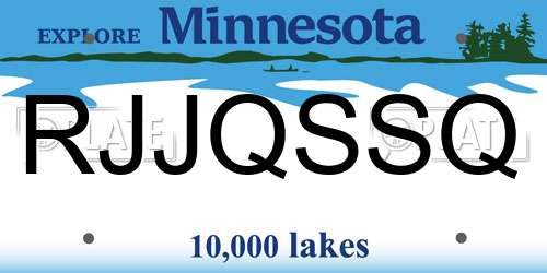 RJJQSSQ Minnesota License Plate