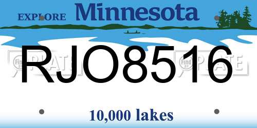 RJO8516 Minnesota License Plate
