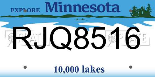 RJQ8516 Minnesota License Plate
