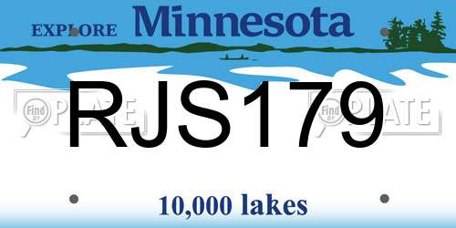 RJS179 Minnesota License Plate