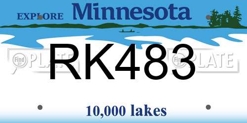 RK483 Minnesota License Plate