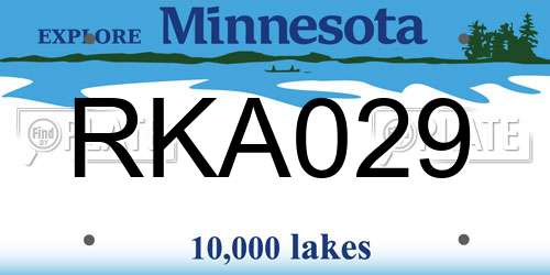 RKA029 Minnesota License Plate