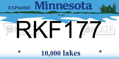 RKF177 Minnesota License Plate