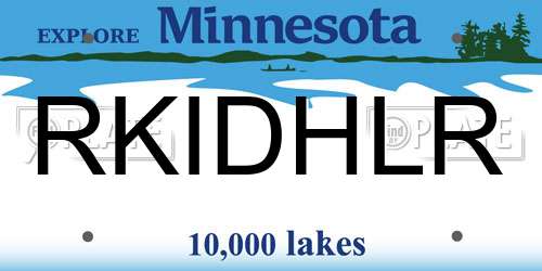 RKIDHLR Minnesota License Plate