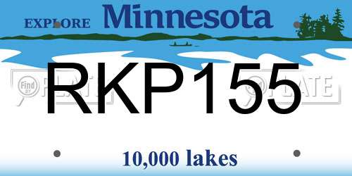 RKP155 Minnesota License Plate