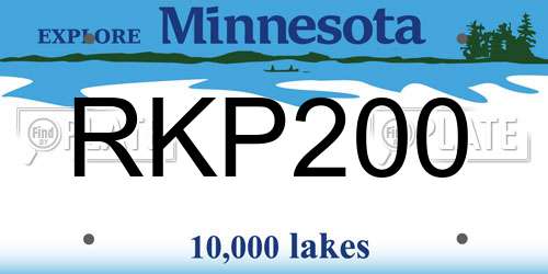 RKP200 Minnesota License Plate