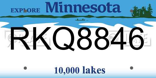 RKQ8846 Minnesota License Plate