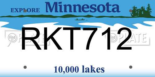RKT712 Minnesota License Plate