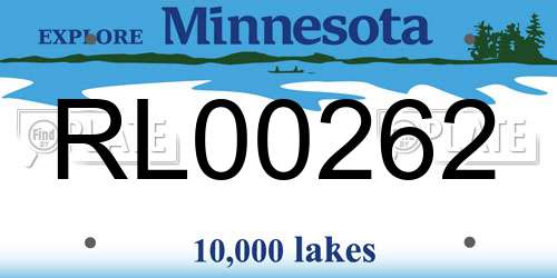 RL00262 Minnesota License Plate